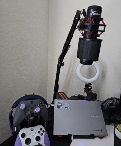 HyperX QuadCast - USB Condenser Gaming Microphone, for PC, PS4, PS5 and Mac, Anti-Vibration Shock Mount, Four Polar Patterns, Pop Filter, Gain Control, Podcasts, Twitch, YouTube, Discord, Red LED Red Lighting 18 81nBX5KdNyL