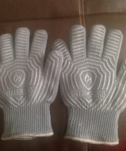GRILL ARMOR GLOVES – Oven Gloves 932°F Extreme Heat & Cut Resistant Oven Mitts with Fingers for BBQ, Cooking, Grilling, Baking – Accessory for Smoker, Cast Iron, Fire Pit, Camping, Fireplace and More One Size Fits Most Gray 33 81nBlm8pSRL 3