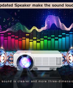 Updated Mini Projector with Bluetooth and Projector Screen, 9500Lumens Full HD 1080P Portable Video Projector, Home Theater Movie Projector Compatible with HDMI,USB,AV,Laptop,Smartphone 38 81nC5NiQB9L