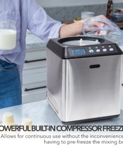 Whynter ICM-201SB Upright Automatic Ice Cream Maker with Built-in Compressor, no pre-freezing, LCD Digital Display, 2.1 Quart Capacity, Black Gray 25 81nC7YRWFrL