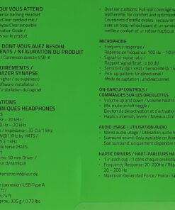 Razer Kraken V3 HyperSense Wired USB Gaming Headset w/Haptic Technology: Triforce Titanium 50mm Drivers - THX Spatial Audio - Hybrid Fabric & Leatherette Memory Foam Cushions - Detachable Mic 102 81nCYfs9AVL