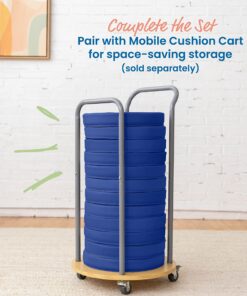 ECR4Kids SoftZone Floor Cushions, Round, Flexible Seating, Blue, 6-Piece 16 81nEECSoL6L