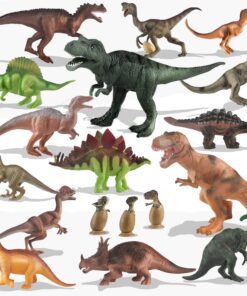Alternative view of Dinosaur Toys - 20 Packs Dinosaur Figure Play Set with Educational Book, Toy for 3 4 5 6 7 8 Year Old Boys - Plastic Dinosaurs Birthday Gift for Kids