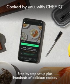 CHEF iQ Smart Wireless Meat Thermometer with 2 Ultra-Thin Probes, Unlimited Range Bluetooth Meat Thermometer, Digital Food Thermometer for Remote Monitoring of BBQ Grill, Oven Hub + 2 Probes (2023) 49 81nFIGCrfFL