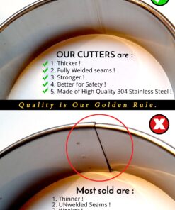 K&S Artisan 11 Round Cookie Biscuit Cutter Set - Graduated Circle Pastry Cutters for Donuts & Scones Heavy Duty 100% Stainless Steel Biscuit Cutter Tool with 4 Cookie Stencils 26 81nFRHOV0hL