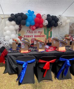 JOYIN Toy Pack of 12 Childs Straw Cowboy Hats with Cowboy Bandannas (6 Red & 6 Blue) Christmas Party Favors 27 81nFlgN2gDL