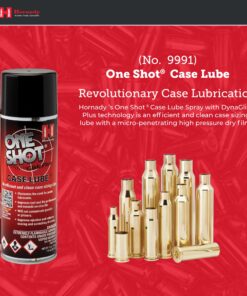 Hornady One Shot Case Lube with DynaGlide Plus, 5 oz - A Clean, Non-Sticky, & Easy to Use Aerosol Spray Lubricant Dry Film with No Petroleum Wax to Contaminate Powder or Primers -Quick Dry Lube Spray 9 81nHDN9 SWL
