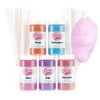 Cotton Candy Express Floss Sugar Variety Pack with 5 - 11oz Plastic Jars of Grape, Orange, Pink Vanilla, Blue Raspberry, Cherry Flossing Sugars Plus 50 Paper Cotton Candy Cones 39 81nHwstnmbL