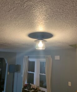 Globe Electric 64846 1-Light Semi-Flush Mount Ceiling Light, Oil Rubbed Bronze, Clear Glass Shade, Ceiling Light Fixture, Bedroom Lights for Ceiling, Dining Light Fixture, Bulb Not Included Oil-Rubbed Bronze 105 81nHzC8NzL