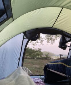 4 Person Easy Pop Up Tent Waterproof Automatic Setup 2 Doors-Instant Family Tents for Camping Hiking & Traveling Green & Grey 110*78*51'' 34 81nIDdHaceL