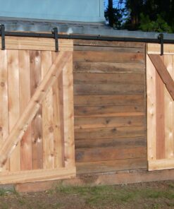 SMARTSTANDARD 13 Feet Heavy Duty Double Door Sliding Barn Door Hardware Kit - Smoothly and Quietly -Easy to Install -Includes Step-by-Step Installation, Fit 36"-40" Wide Door Panel(J Shape Hanger) 50 81nJfaZ0AdL