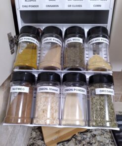 YouCopia SpiceStack Adjustable Spice Rack Organizer, Pull-Down 24-Bottle Seasonings and Spices Holder for Kitchen Cabinet and Pantry Organization with 104 Included Labels White 35 81nKZII9tUL