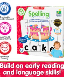 The Learning Journey: Match It! - Spelling - 20 Piece Self-Correcting Spelling Puzzle for Three and Four Letter Words with Matching Images - Learning Toys for 4 Year Olds - Award Winning Toys 20 81nM2orS8wL