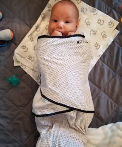 HALO 100% Cotton Sleepsack Swaddle, 3-Way Adjustable Wearable Blanket, TOG 1.5, Navy Pin Dot, Small, 3-6 Months Small (Pack of 1) 17 81nMbdnbqEL