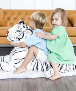 Melissa & Doug Giant Siberian White Tiger - Lifelike Stuffed Animal (over 5 feet long) - Extra Large, Plush Lifesize Tiger For Ages 3+ 18 81nMejSCHVL 1