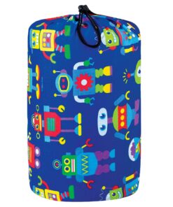 Wildkin Kids Sleeping Bags for Boys and Girls, Measures 57 x 30 x 1.5 Inches, Cotton Blend Materials Sleeping Bag for Kids, Ideal Size for Parties, Camping & Overnight Travel (Robots) Robots 11 81nMj0aovlL