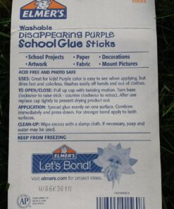 Elmer's Disappearing Purple School Glue, Washable, 6 Pack, 0.21-ounce sticks 6 Count 38 81nMuoxyVbL