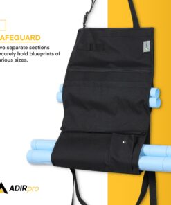 Adir Corp. Blueprints Car Holder - Plans Holder for Trucks and Cars with Multiple Slots and Front Zippered Pocket - Blueprint Holder for Truck, Map Holder for Car 13 81nN5EtXoL