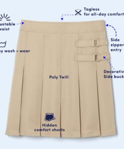 French Toast Girls' Adjustable Waist Pleated-Front Two-tab Scooter 10 Heather Gray 15 81nNY4T9OoS 1