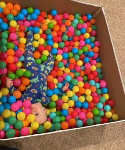 Amazon Basics BPA Free Crush-Proof Plastic Pit Ball with Storage Bag, Toddlers Kids 12+ Months, Pack of 400 Balls, 6 Bright Colors 37 81nNxC iYgL