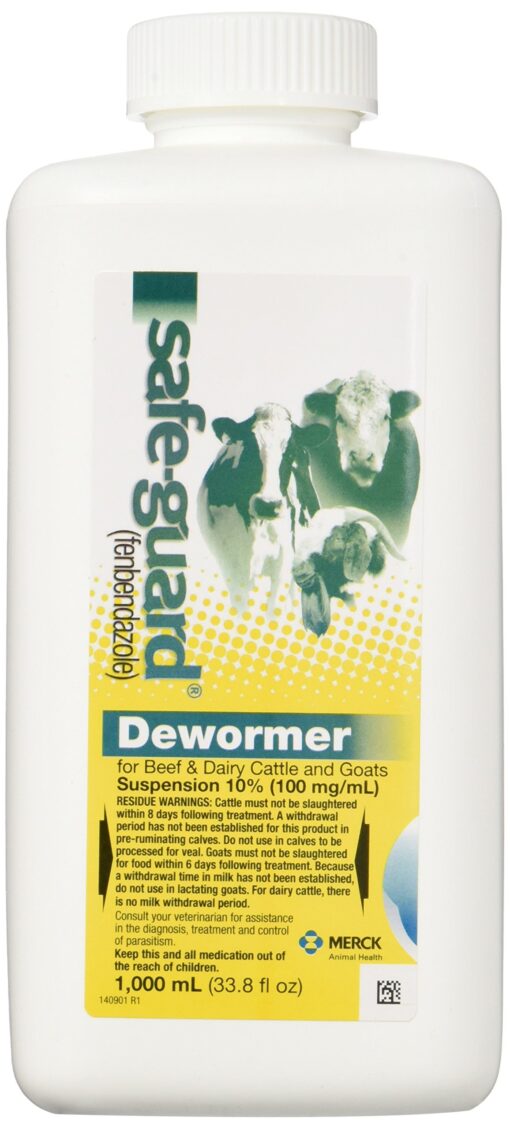 Safe-Guard Dewormer Suspension for Beef, Dairy Cattle and Goats, 1000ml 1000 Milliliter