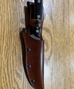 Old Timer 15OT Deerslayer 10.5in High Carbon S.S. Full Tang Fixed Blade Knife with 5.6in Clip Point Blade, Black Sawcut Handle, and Leather Belt Sheath for Hunting, Camping, Skinning, EDC, and Outdoor 15OT Deerslayer (Box) 24 81nOq2tvK6L