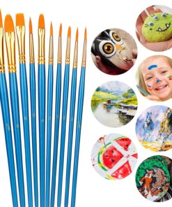 Amazon Basics Paint Brush Set, PBT Paint Brushes for Acrylic, Oil, Watercolor, 10 Brush Sizes 1 27 81nRnO4YtS