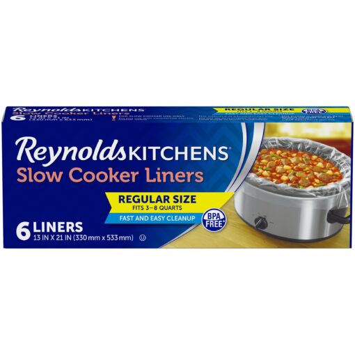 Reynolds Kitchens Slow Cooker Liners, Regular (Fits 3-8 Quarts), 6 Count Regular - 6 Count