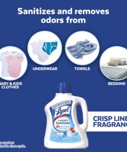 Lysol Laundry Sanitizer Additive, Bacteria-Causing Laundry Odor Eliminator, 0% Bleach Laundry Sanitizer, color, , 90 Fl Oz Crisp Linen 20 81nTrzcdAL