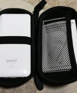 lezchi Portable Power Bank, Ultra Slim 10000mAh Portable Charger, USB C External Battery Pack with Built-in AC Plug, Charging Cable, Output Port, Compatible with All Kinds of Cellphones … White 28 81nVkkmRIGL