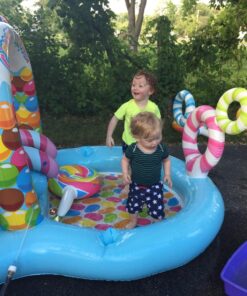 INTEX 57149EP Candy Zone Inflatable Swim Play Center: with Splash Pool and Waterslide – 116" x 75" x 51" 26 81nVx076T L