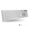 Macally Ultra-Slim USB Wired Keyboard with Number Keypad for Apple Mac Pro, MacBook Pro/Air, iMac, Mac Mini, Laptop Computers, Windows Desktop PC Laptops, Silver (SLIMKEYPROA) Silver Aluminum 12 81nWAyaLguL