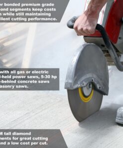 Delta Diamond Cougar HS 14 inch Diamond Blade, Premium, Segmented, General Purpose Dry or Wet Cutting of Concrete, Block, Paver, Brick (14" X 1"-20mm Arbor) 10 81nYWBbbv2L