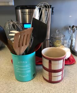 Now Designs Powder-Coated Steel Utensil Crock, Turquoise 32 81nYxNt7DfL