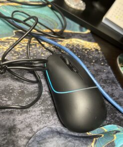 FENISIO Wired Mouse, USB Computer Mouse with Backlit, Ultra Silent Wired Mouse with 6400 DPI, Ergonomic LED Corded Mouse for PC, Laptop, Desktop, MacBook, Windows Black 19 81nZV8V6PwL