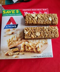 Atkins Peanut Butter Granola Protein Meal Bar, High Fiber, 16g Protein, 1g Sugar, 4g Net Carb, Meal Replacement, Keto Friendly, 5 Count 16 81naDeLqujL