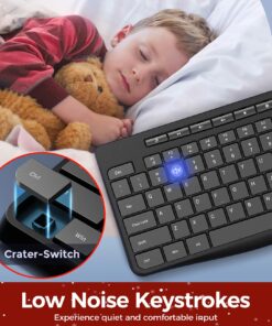 Wired Keyboard,Quiet Keyboard,Multimedia USB Computer Keyboard,Silent Keyboard with Low Profile Chiclet Keys,Large Number Pad,Spill-Resistant,Anti-Wear Letters,Full Size Keyboard for Laptop,Desktop 18 81naG9ya93L