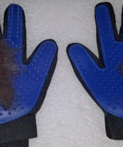 DELOMO Upgrade Pet Grooming Gloves Cat Brushes for Gentle Shedding - Efficient Pets Hair Remover Mittens - Dog Washing Gloves for Long and Short Hair Dogs & Cats & Horses - 1 Pair (Blue) 1A Blue- 1 Pair 48 81nbuX6WuxL