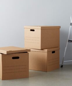 Amazon Basics Medium Moving Boxes with Lid and Handles, 10 Pack, Brown, 19 x 14.5 x 15.5 inches 10-Pack 15 81ndNn8dB5L