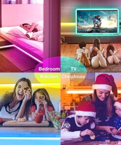 hyrion Smart LED Light Strips,50 ft WiFi LED Light,Sound Activated Color Changing with Alexa and Google,Sync Music with Led Strip Lights for Bedroom for Living Room, Home Decor 50ft 23 81neFY3lIWL