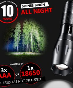 BINWO Flashlight 2pack 3000 Lumens, Tactical Flashlights Small Flashlight Powerful Waterproof Flashlights Pocket Flashlight Zoomable LED Flashlight with 5 Modes, Camping Accessories, Hiking Gear 2 Pcs 25 81newHmkE L