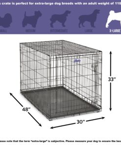 MidWest Homes for Pets Newly Enhanced Single Door iCrate Dog Crate, Includes Leak-Proof Pan, Floor Protecting Feet, Divider Panel & New Patented Features iCrate; Single Door 48.0"L x 30.0"W x 33.0"H 28 81nfBm6p6L
