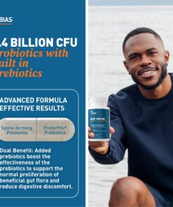 Dr. Tobias Deep Immune Probiotics & Prebiotics, 4.4 Billion CFU Probiotics for Women & Men, Supports Digestive Health, Gut Immune Function, Nutrient Absorption, 60 Capsules, 30 Servings 18 81nfEBmrVnL
