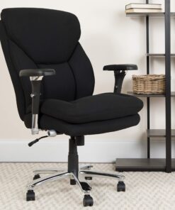 Alternative view of Flash Furniture HERCULES Series 24/7 Intensive Use Big & Tall 400 lb. Rated Black Fabric Executive Ergonomic Office Chair with Lumbar Knob