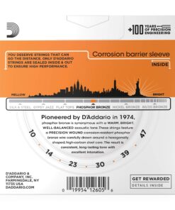 D'Addario Guitar Strings - Phosphor Bronze Acoustic Guitar Strings - EJ15-3D - Rich, Full Tonal Spectrum - For 6 String Guitars - 10-47 Extra Light, 3-Pack Extra Light, 10-47 11 81nhqZIe7TL