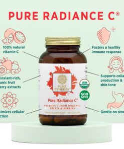 PURE SYNERGY Pure Radiance C | Organic Vitamin C Capsules | 100% Natural, Whole Food, Non-GMO Supplement with Camu Camu Extract | for Immune and Collagen Support (90 Capsules) 24 81ni5u8f7zL