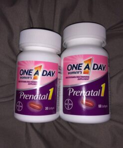 One A Day Women's Prenatal 1 Multivitamin Including Vitamin A, Vitamin C, Vitamin D, B6, B12, Iron, Omega-3 DHA & more, Tablet,Softgels, 60 Count - Supplement for Before, During, & Post Pregnancy No Artificial Flavor 60 Count (Pack of 1) 15 81njEiAjpcL
