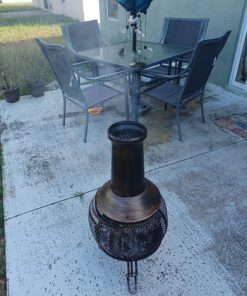 Deckmate Corona 3 Ft. High Outdoor Steel Chimenea Fireplace Model 28063 28 81njWZK913L