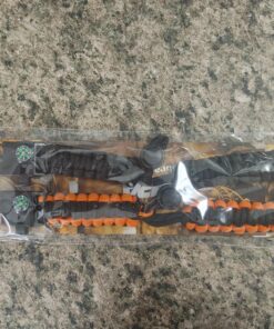 Atomic Bear Paracord Bracelet (2 Pack) - Adjustable - Fire Starter - Loud Whistle - Perfect for Hiking, Camping, Fishing and Hunting - Black & Black+Orange 44 81njoJBh0KL 1