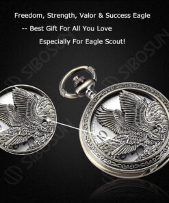 SIBOSUN Pocket Watch Chain Quartz Movement Arabic Numerals Half Hunter Smooth Back Case Bronze Vintage Box 1 Eagle 7 81njtQkVIxL